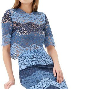 Sandro Paris Blue Lace Crop Top NWT